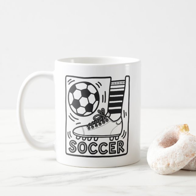 Modern fotboll för fotboll i Trendiget Kaffemugg (Med munk)