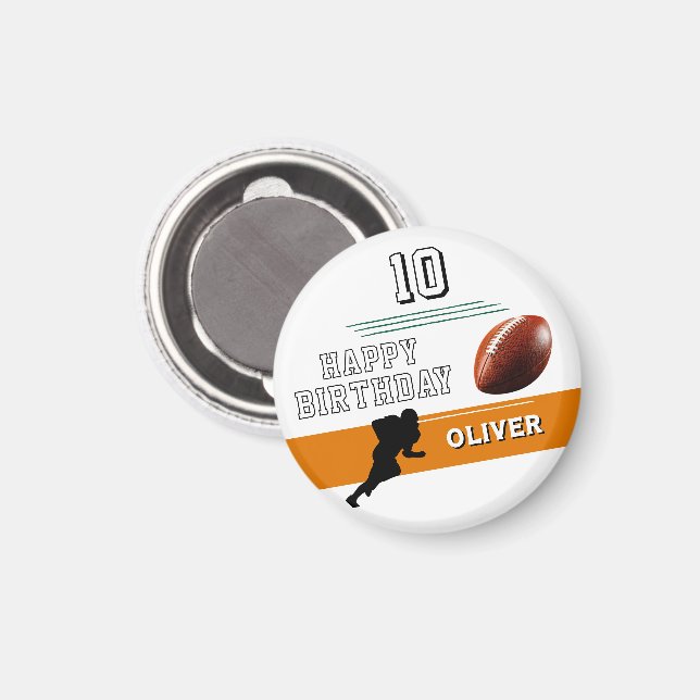 Modern fotbollspelare Silhouette Grattis på födels Magnet (Front/Back)