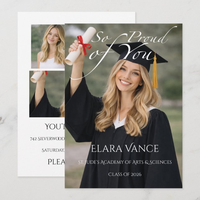 Modern Fotexamen, Minimalistisk Redaktionell Meddelande (Fram/baksida)