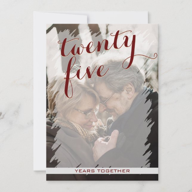 Modern foto 25-årsjubileum för bröllop inbjudan (Framsida)