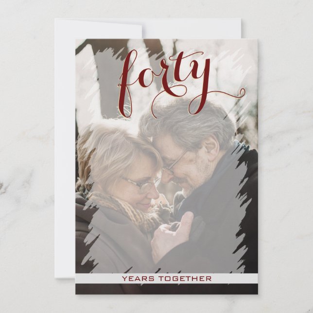 Modern Foto 40-års bröllopsdag Inbjudningar (Framsida)