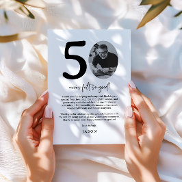 Modern Foto 50-årsdag Tack Kort