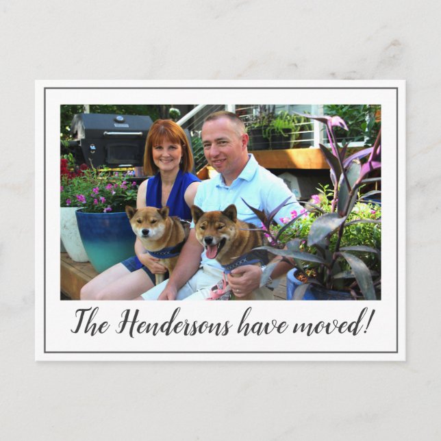 Modern Foto Ändring Av Adress Meddelande Vykort (Framsida)