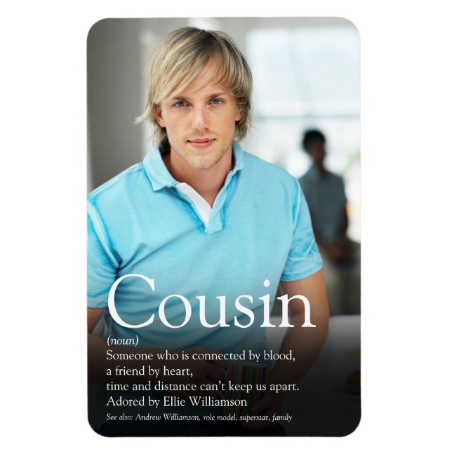 Modern Foto Bästa Någonsin Kusin Definition Magnet (Vertikal)