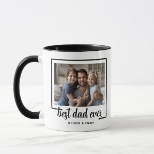 Modern Foto Bästa Pappa Någon Sinnes Svart Mugg