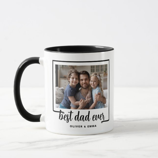 Modern Foto Bästa Pappa Någon Sinnes Svart Mugg (Vänster)