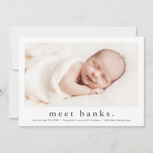 Modern foto Birth i Baby av enkel typ Meddelande (Framsida)