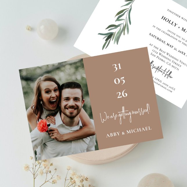 Modern foto Bröllop Elopement allt i ett Inbjudningar (Skapare uppladdad)