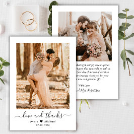 Modern foto Bröllop i Kärlek och tack Kort