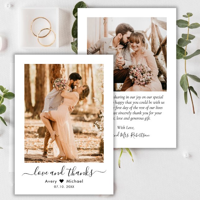 Modern foto Bröllop i Kärlek och tack Kort (Skapare uppladdad)