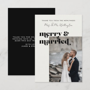 Modern foto Bröllop i modern Elegant och gift Tack Kort