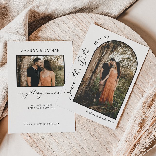 Modern foto Bröllop med enkel Elegant Spara Datumet (Skapare uppladdad)