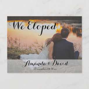 Modern foto-Bröllop-meddelande om Eloped Snyggt Vykort