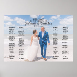 Modern foto-bröllop-sittplatskarta i alfabetisk or poster