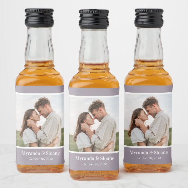 Modern Foto Bröllop Spritflaskor Etikett (Flaskor)