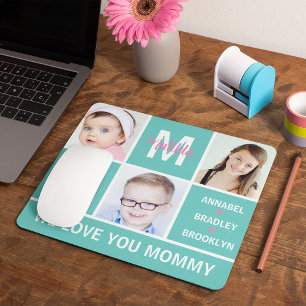 Modern foto Collage 'Best Mamma någonsin'-musknapp Musmatta