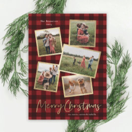 Modern Foto Collage Guld God Jul  Julkort