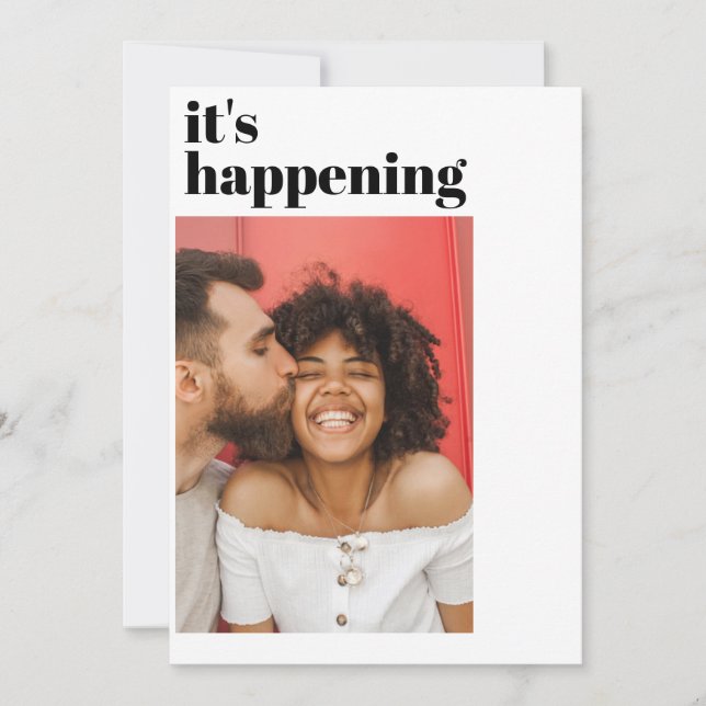 Modern foto Det händer djärvt Negativt utrymme SA Spara Datumet (Framsida)