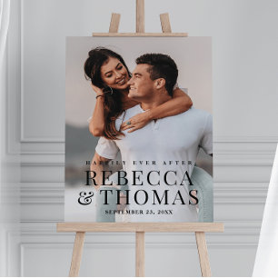 Modern Foto Elegant Bröllop Välkommen Poster