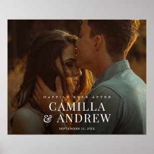 Modern Foto Elegant Bröllop Välkomstskylt Poster