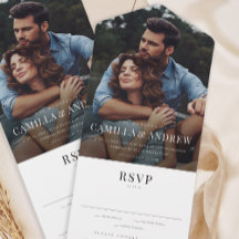 Modern Foto Elegant Stilfull RSVP Bröllop