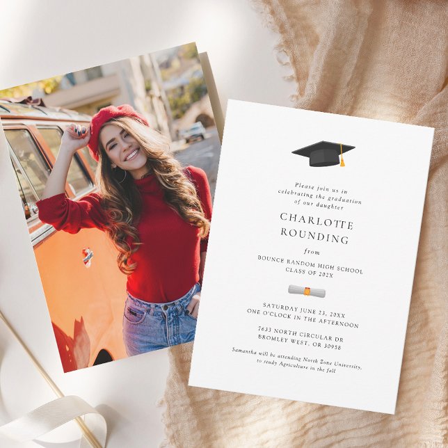Modern Foto Examenklass 2025 Fest Inbjudningar (Graduation 2025 Party Invitation Photo Card)