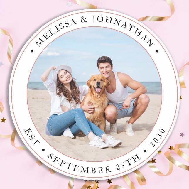 Modern foto för Bröllop Personlig Underlägg Papper Rund (Skapare uppladdad)