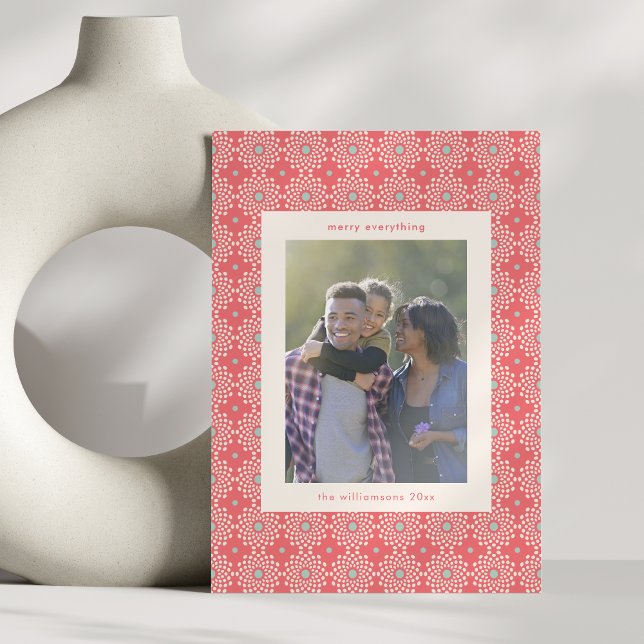 Modern foto för det moderna Lodrät Cute Red Retro  Julkort (Skapare uppladdad)