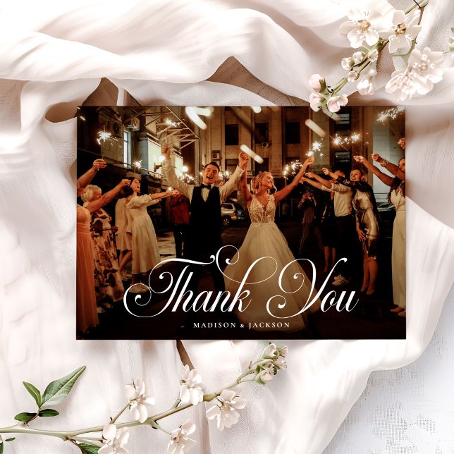 Modern foto för Elegant i Bröllop Tack Kort (Skapare uppladdad)