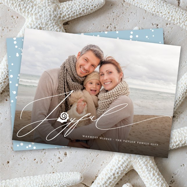 Modern foto för glatt Seashell Beach Snyggt  Julkort (Skapare uppladdad)