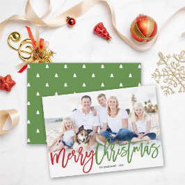 Modern foto för god jul-penselkalligrafi julkort