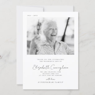 Modern foto för minnesfunktionell Elegant - enkel  Tack Kort