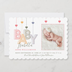 Modern foto för nyfödd Flicka i Baby Meddelande