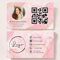 Modern foto för QR-kod för elegant Guld Rosa