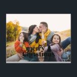 Modern foto för Retro-typografi Helg Vykort<br><div class="desc">Retro-typografi,  moderna fotojulklappar. Färg för text och bakgrund kan anpassas. Del av en samling</div>