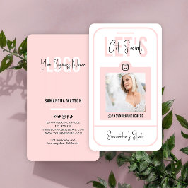 Modern foto för Rosa - Instagram-foto Visitkort