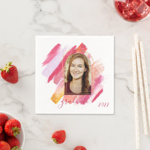 Modern foto för Rosa och Guld-beväpnad Studenten Pappersservett