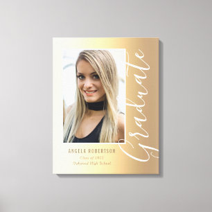 Modern foto för Snyggt i Studenten Guld Canvastryck