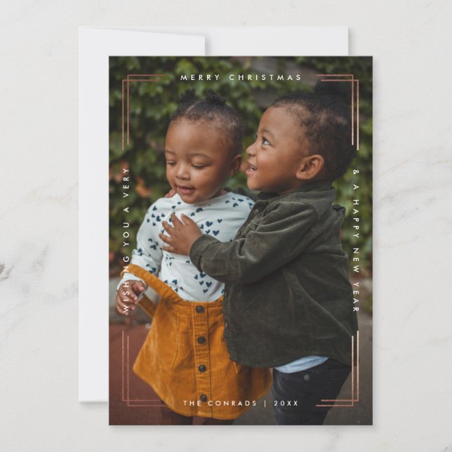 Modern foto god jul ett bild julkort (Framsida)