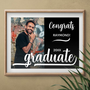 Modern foto Gratulerar Student Black Poster