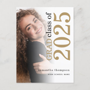 Modern Foto Guld Svart 2023 Examen Meddelande Vykort