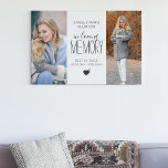 Modern foto in Loving Memory Tribute Canvastryck<br><div class="desc">Tittar du för ett meningsfullt sätt att hedra och minnas en älskad? Titta bara längre än vad vi gör när vi älskar fotoomslutna minnesarbetsytor. Denna vackra, handgjorda duk är perfekten för att skapa en minnesvägg i ditt hem eller bara för att behålla din älskade nära. En minneshyllning av kanvastrycket med...</div>