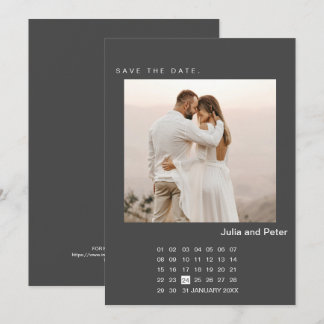 Modern Foto & Kalender Spara Datumet Inbjudningar