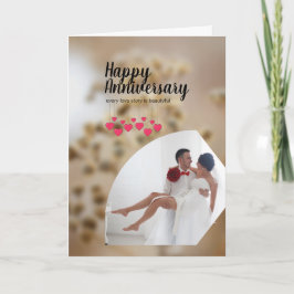 Modern Foto Kärlek Make Hustru Lycklig årsdag Kort