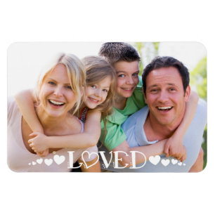 Modern foto LOVED Typography-hearts Magnet