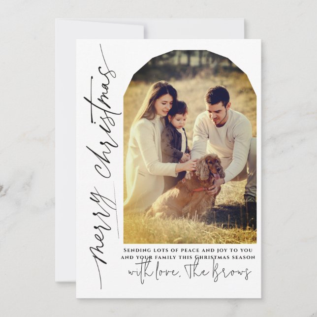 Modern foto med båge julkort (Framsida)