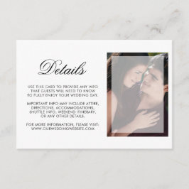 Modern foto med Bröllop-information om Chic Script Tilläggskort