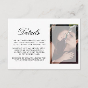 Modern foto med Bröllop-information om Chic Script Tilläggskort