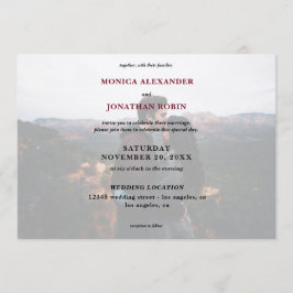 Modern foto med burgunderfärgat bröllop - Horisont Inbjudningar