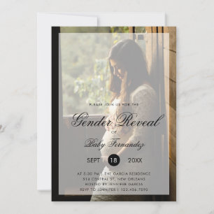 Modern foto med Chic Script Gender Visa Party Inbjudningar